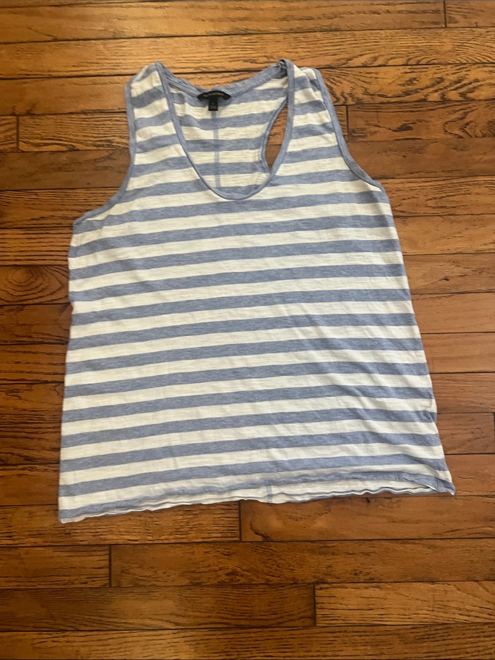 Banana Republic Blue & White Striped Scoop Neck Tank